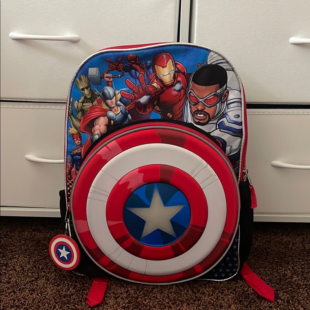 Marvel Superhero Backpack with Shield Design